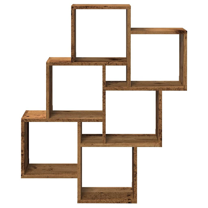Raft de perete cub, lemn vechi, 78x15x93 cm, lemn prelucrat - WALTI WALTI