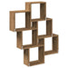 Raft perete cub, stejar artizanal, 78x15x93 cm, lemn prelucrat - WALTI WALTI