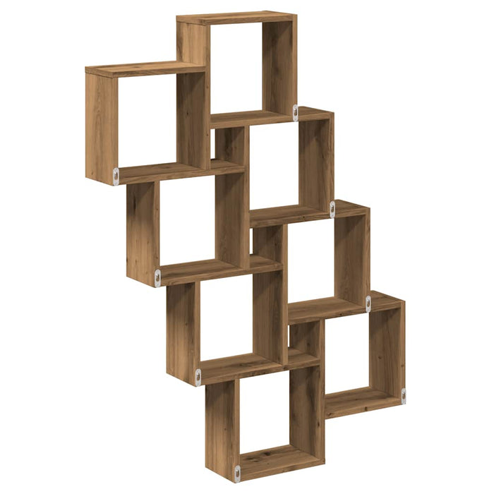 Raft perete cub stejar artizanal 90x15x119,5 cm, lemn prelucrat - WALTI WALTI