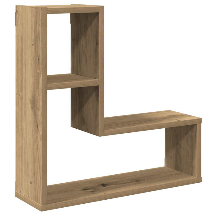 Rafturi de perete cub 2 buc. stejar artizanal, 50x15x50 cm lemn - WALTI WALTI