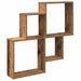 Raft de perete cub, lemn vechi, 80x15x78,5 cm, PAL - WALTI WALTI