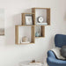 Raft de perete, stejar artizanal, 80x15x78,5 cm, lemn prelucrat - WALTI WALTI