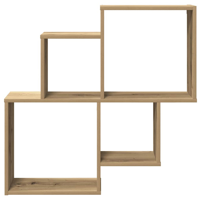 Raft de perete, stejar artizanal, 80x15x78,5 cm, lemn prelucrat - WALTI WALTI