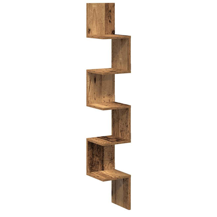 Raft perete pentru colț lemn vechi 20x20x127,5cm lemn prelucrat - WALTI WALTI