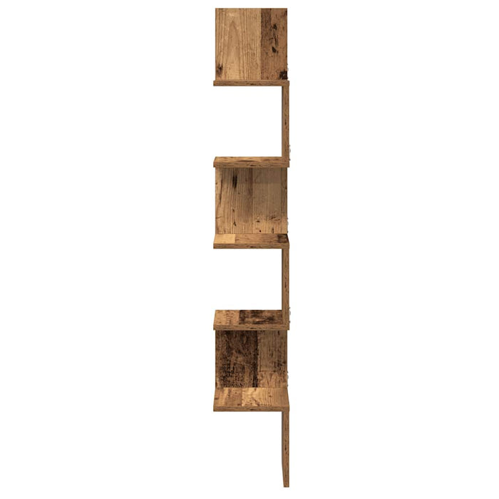 Raft perete pentru colț lemn vechi 20x20x127,5cm lemn prelucrat - WALTI WALTI
