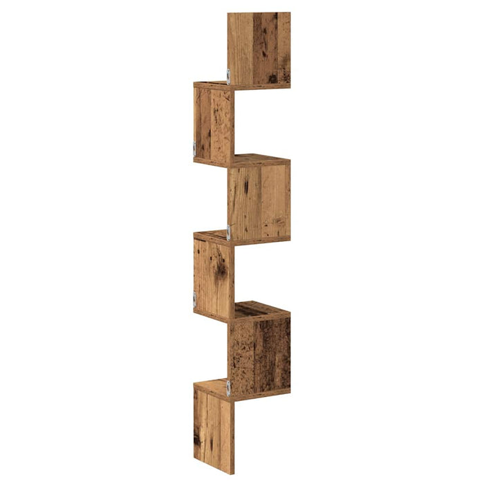 Raft perete pentru colț lemn vechi 20x20x127,5cm lemn prelucrat - WALTI WALTI