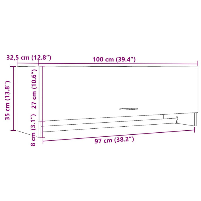Șifonier, Stejar artizanal, 100x32,5x35 cm, lemn prelucrat - WALTI WALTI