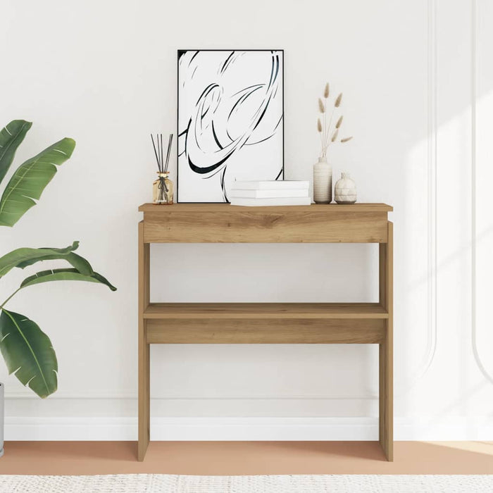 Măsuță consolă, stejar artizanal, 80x30x80 cm, lemn prelucrat - WALTI WALTI