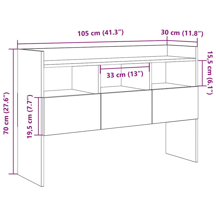 Bufetă din lemn vechi 105x30x70 cm din lemn prelucrat - WALTI WALTI