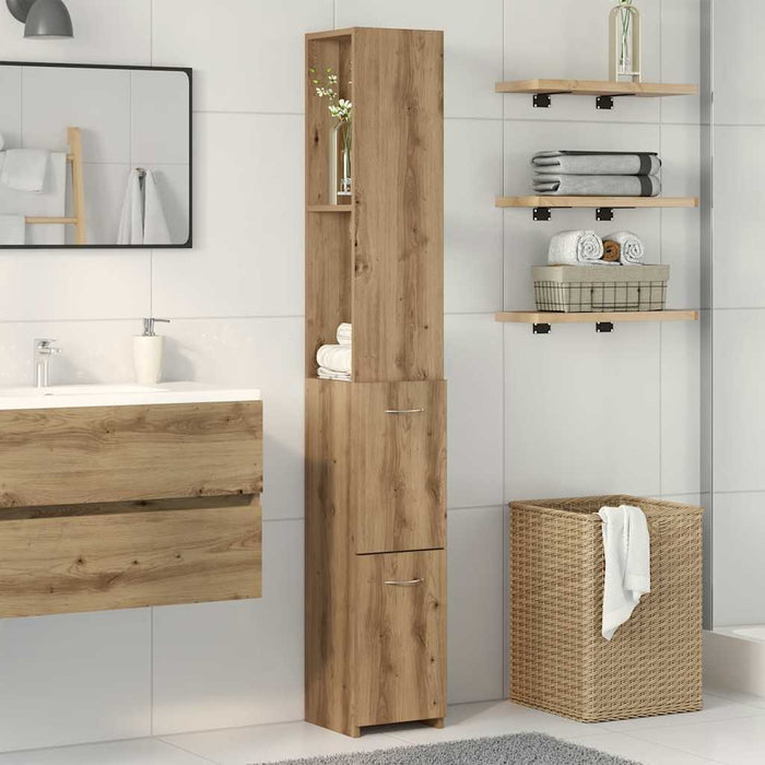 Dulap pentru baie stejar artizanal 25x25x170 cm lemn prelucrat - WALTI WALTI
