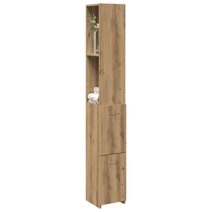 Dulap pentru baie stejar artizanal 25x25x170 cm lemn prelucrat - WALTI WALTI