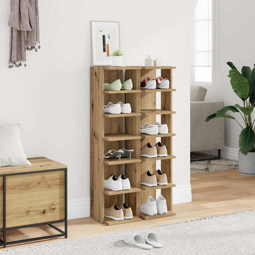 Pantofare 2 buc. stejar artizanal, 28x27x102 cm, lemn prelucrat - WALTI WALTI