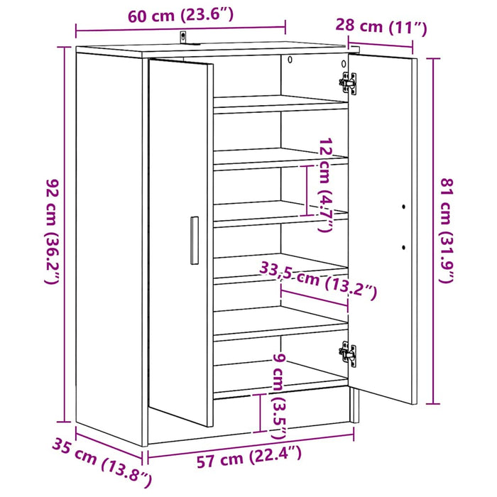 Pantofar, lemn vechi, 60x35x92 cm, lemn prelucrat - WALTI WALTI