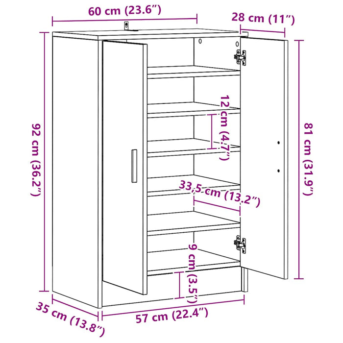 Pantofar, stejar artizanal, 60x35x92 cm lemn prelucrat - WALTI WALTI