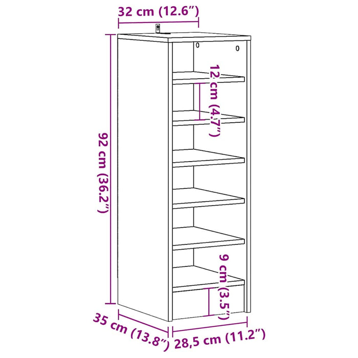 Dulap Pantofi Lemn Vechi 32x35x92 cm Lemn prelucrat - WALTI WALTI