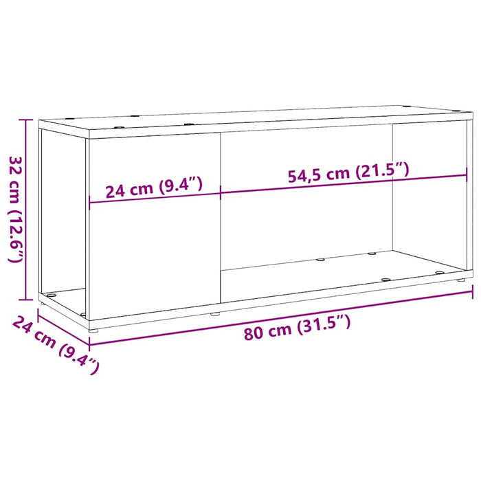 Comodă TV, stejar artizanal,80x24x32cm, lemn prelucrat - WALTI WALTI