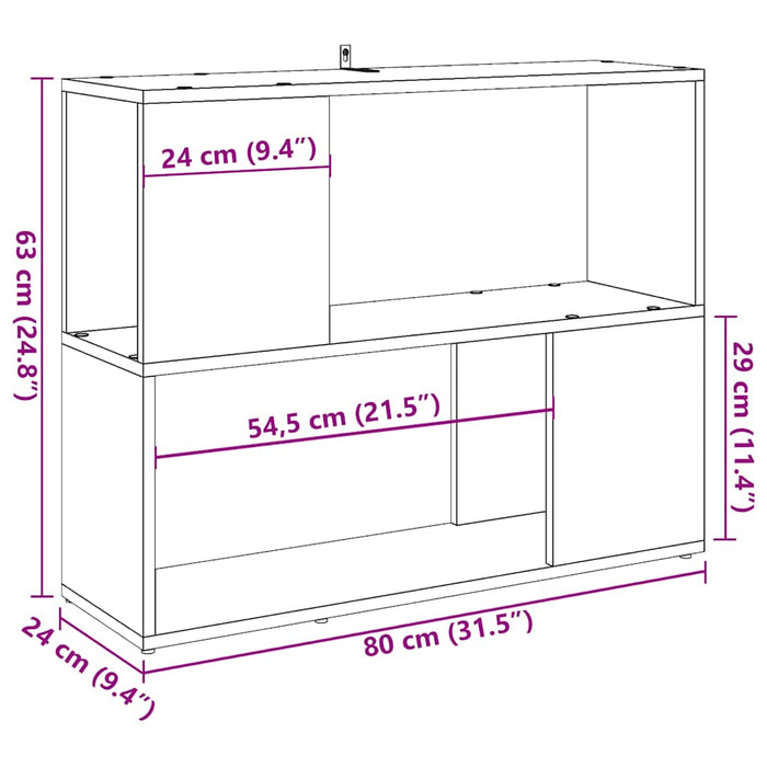 Dulap cu cărți/Separator de cameră Stejar Artisan 80x24x63 cm - WALTI WALTI