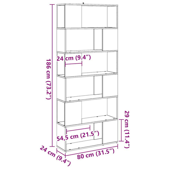 Bibliotecă/Separator de cameră, Lemn vechi, 80x24x186 cm - WALTI WALTI