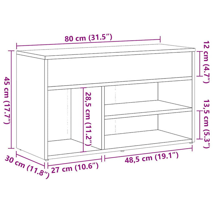 Banchetă pantofar stejar artizanal 80x30x45 cm, lemn prelucrat - WALTI WALTI