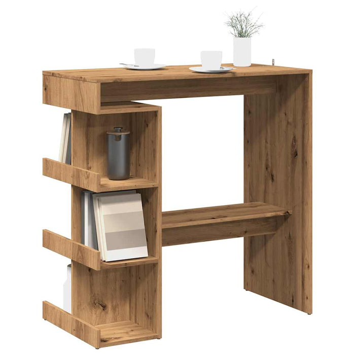 Masă bar cu raft de depozitare Stejar artizanal 100x48x101,5 cm - WALTI WALTI