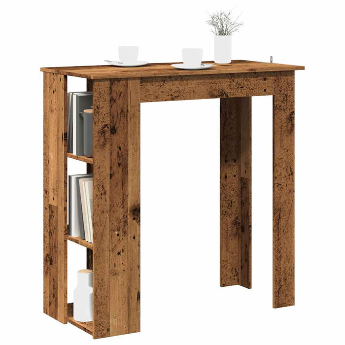 Masă bar cu rafturi, lemn vechi, 102x50x103,5 cm lemn prelucrat - WALTI WALTI