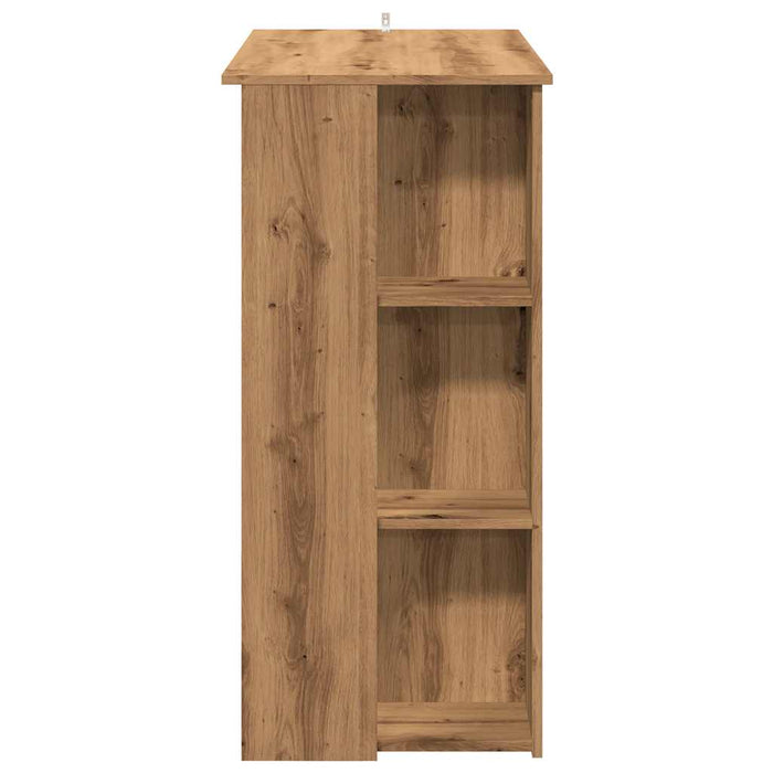 Masă de bar cu raft, Stejar artizanal, 102x50x103,5 cm, PAL - WALTI WALTI