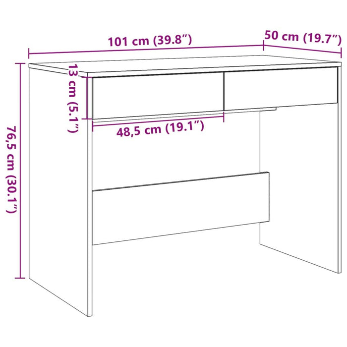 Birou, lemn vechi, 101x50x76,5 cm, lemn prelucrat - WALTI WALTI