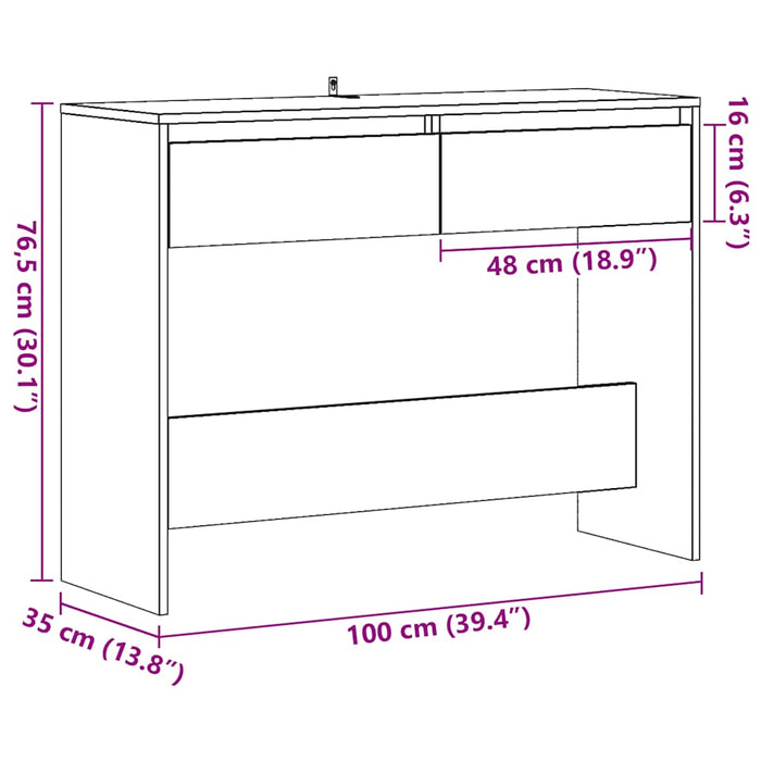 Masă consolă, lemn vechi, 100x35x76,5 cm, lemn prelucrat - WALTI WALTI