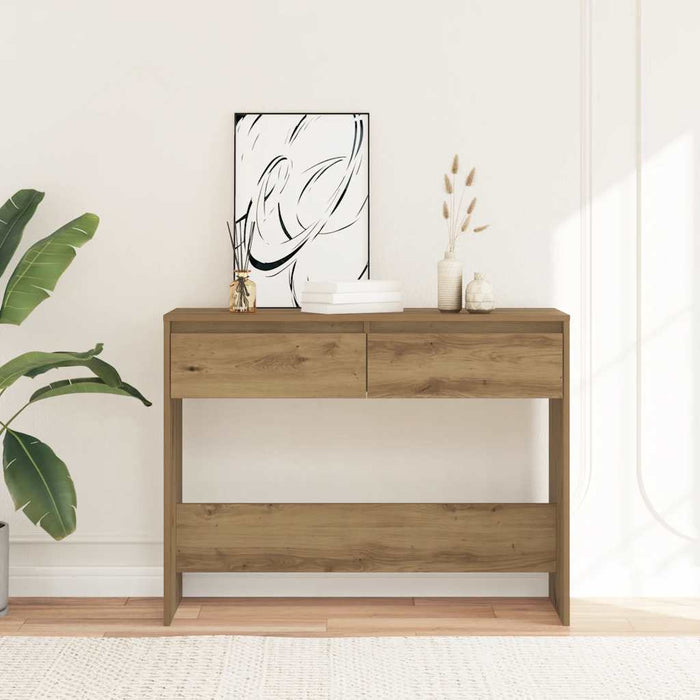 Măsuță consolă, stejar artizanal, 100x35x76,5cm, lemn prelucrat - WALTI WALTI