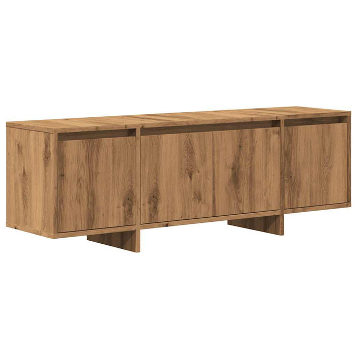 Comodă TV, stejar artizanal, 120x30x40,5 cm, lemn prelucrat - WALTI WALTI