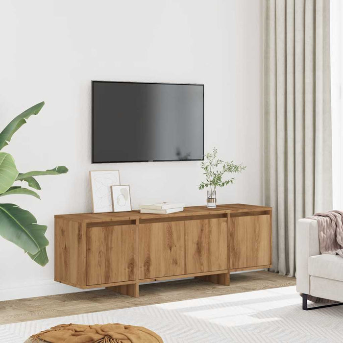Comodă TV, stejar artizanal, 120x30x40,5 cm, lemn prelucrat - WALTI WALTI
