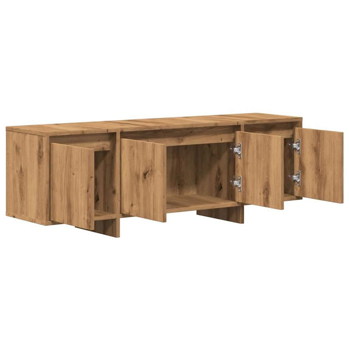 Comodă TV, stejar artizanal, 120x30x40,5 cm, lemn prelucrat - WALTI WALTI