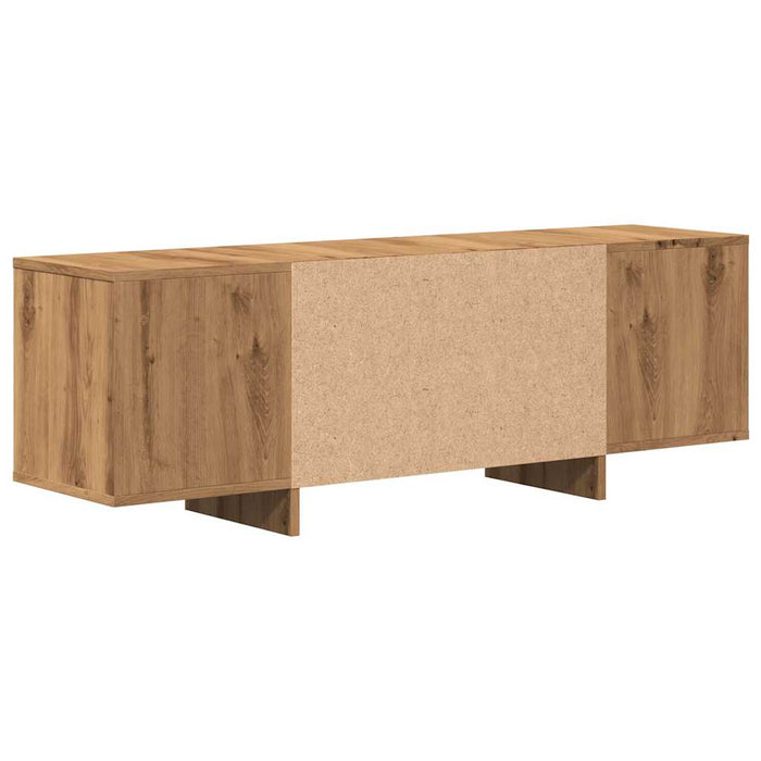 Comodă TV, stejar artizanal, 120x30x40,5 cm, lemn prelucrat - WALTI WALTI