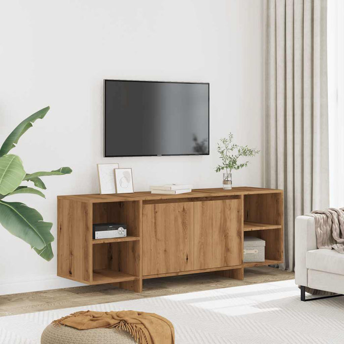 Comodă TV, stejar artizanal, 130x35x50 cm, lemn prelucrat - WALTI WALTI