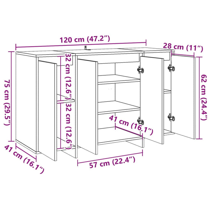 Dulap, lemn vechi, 120x41x75 cm, lemn prelucrat WALTI
