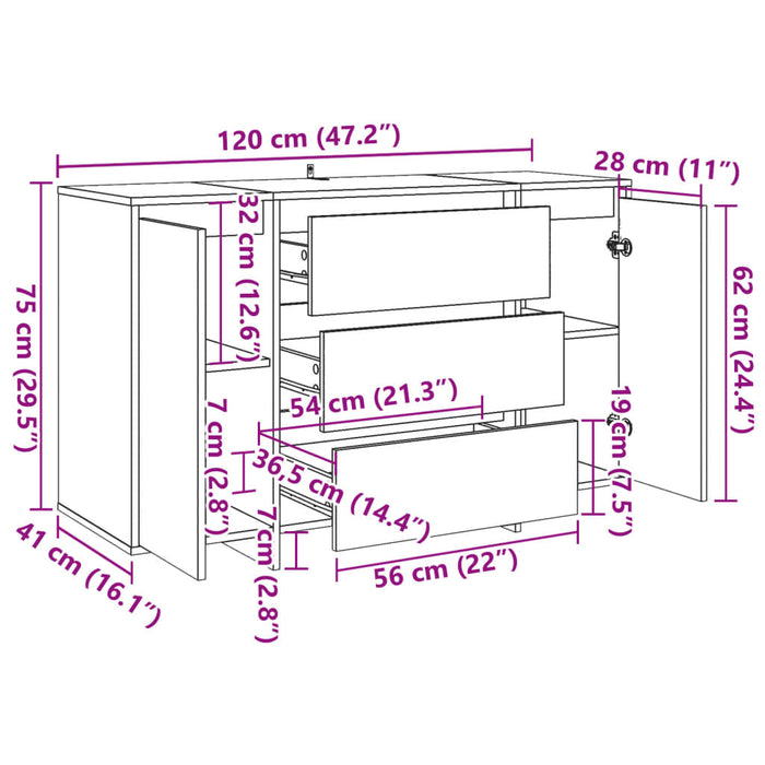 Dulap, lemn vechi, 120x41x75 cm, lemn prelucrat - WALTI WALTI