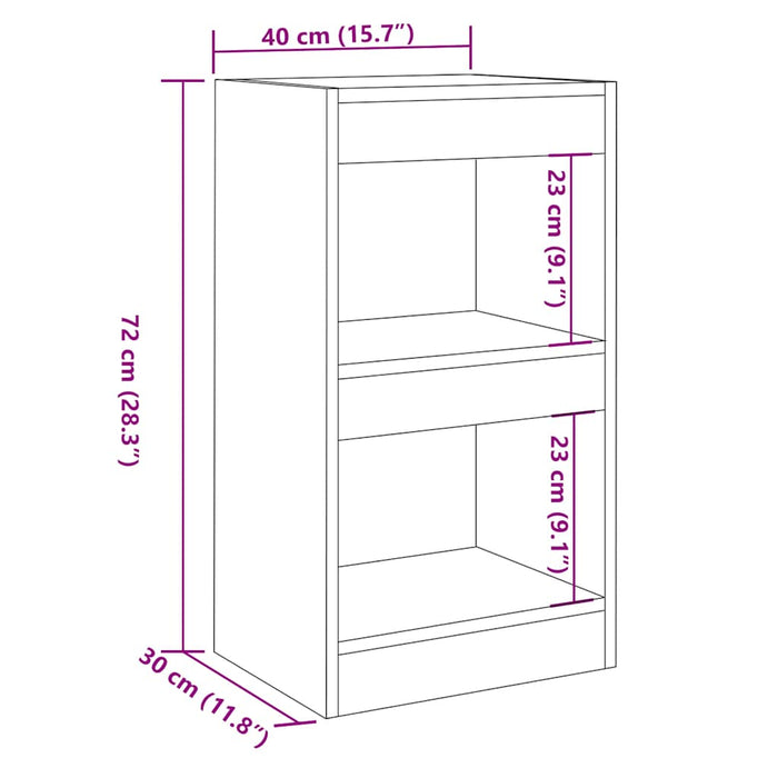 Bibliotecă/Separator cameră, lemn vechi, 40x30x72 cm - WALTI WALTI