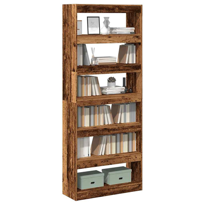 Bibliotecă/Separator de cameră, Lemn vechi, 80x30x198 cm - WALTI WALTI