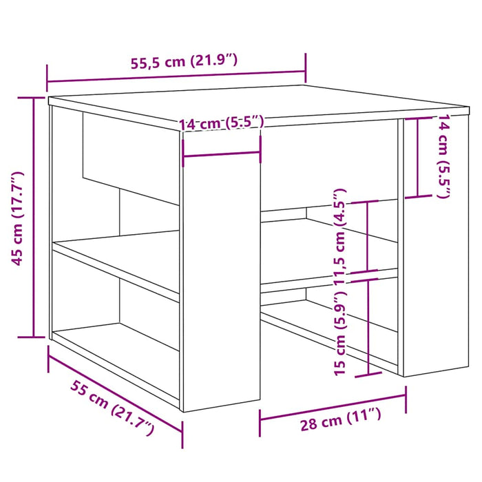 Masuta de cafea din lemn vechi 55,5x55x45 cm lemn de prelucrare - WALTI WALTI