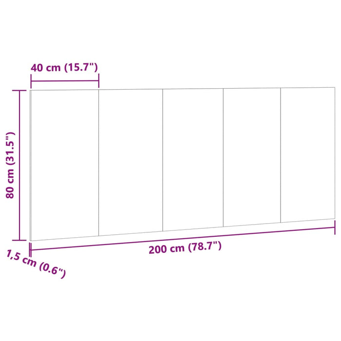 Tăblie de pat cu LED, stejar artizanal, 200x1,5x80 cm, lemn - WALTI WALTI