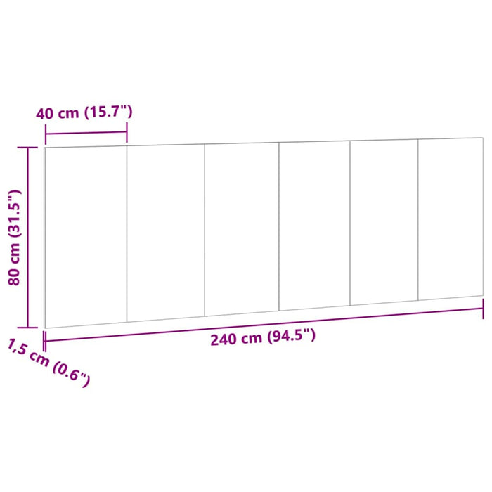 Tăblie pat de perete lemn artizanal 240x1,5x80 cm lemn compozit - WALTI WALTI
