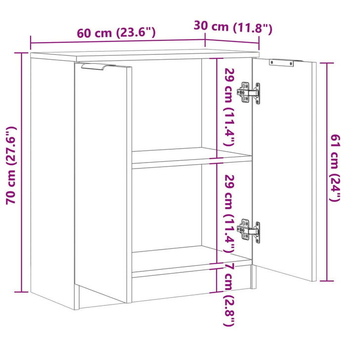 Dulap, stejar artizanal, 60x30x70 cm, lemn prelucrat - WALTI WALTI