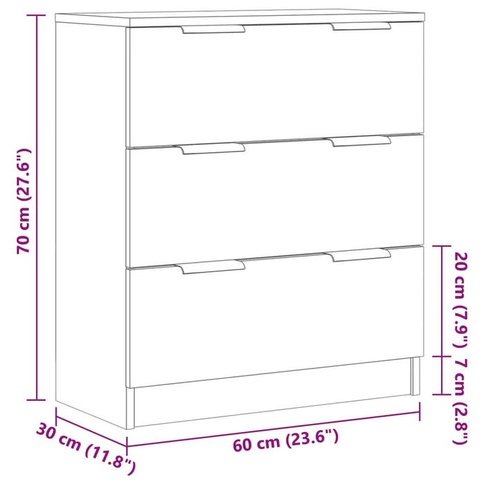 Dulap, stejar artizanal, 60x30x70 cm, lemn prelucrat - WALTI WALTI