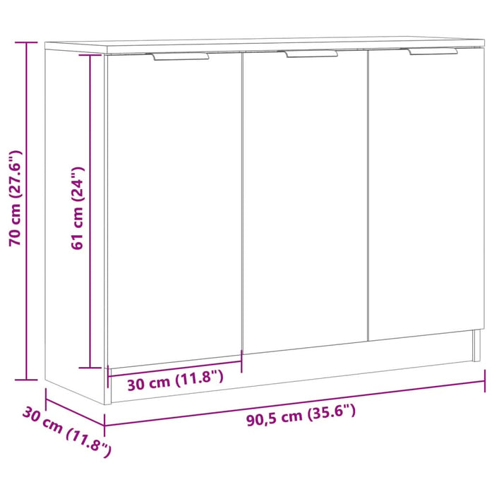 Dulap, stejar artizanal, 90,5x30x70 cm, lemn prelucrat - WALTI WALTI