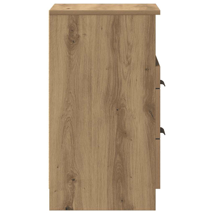 Noptiere, 2 buc., stejar artizanal, 40x36x65 cm, lemn prelucrat - WALTI WALTI