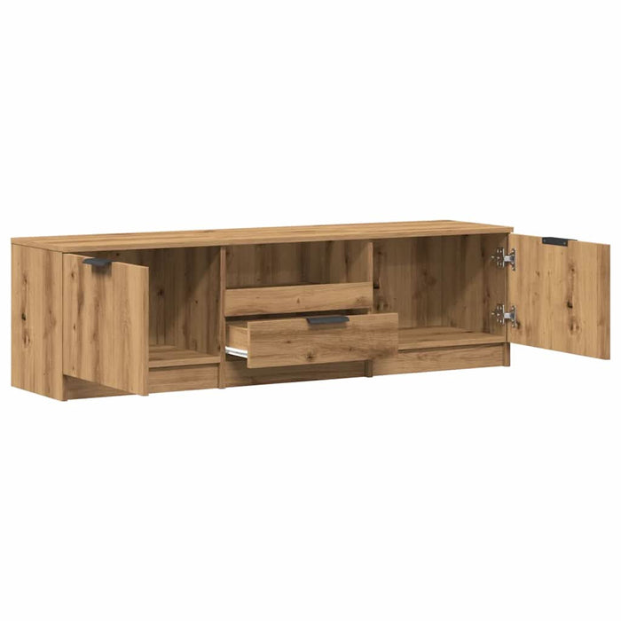 Comodă TV, stejar artizanal, 140x35x40 cm, lemn prelucrat - WALTI WALTI