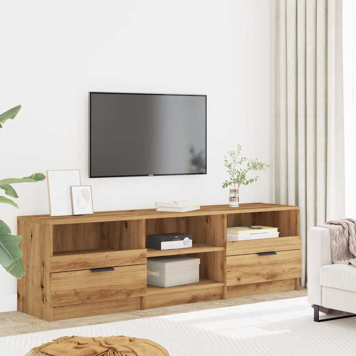 Comodă TV, stejar artizanal,150x33,5x45 cm, lemn prelucrat - WALTI WALTI