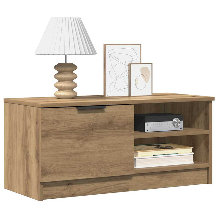 Comodă TV, stejar artizanal,80x35x36,5 cm, lemn prelucrat - WALTI WALTI