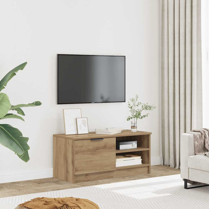 Comodă TV, stejar artizanal,80x35x36,5 cm, lemn prelucrat - WALTI WALTI