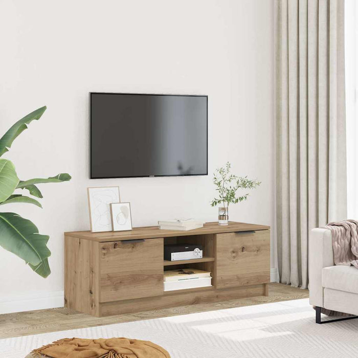 Comodă TV,stejar artizanal 102x35x36,5 cm, lemn prelucrat - WALTI WALTI